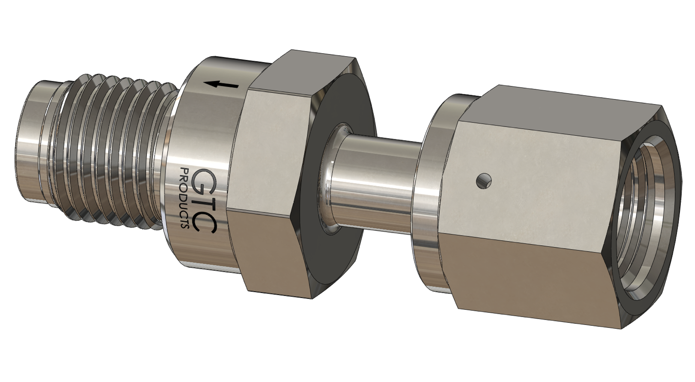 Ultra High Purity Check Valve, Female VCR to Male VCR, Electropolished 316L VAR SS