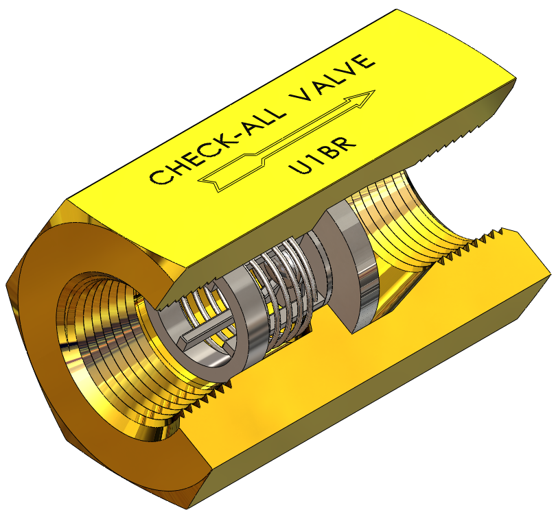 High Pressure Brass Housing Universal Check Valve, Female NPT