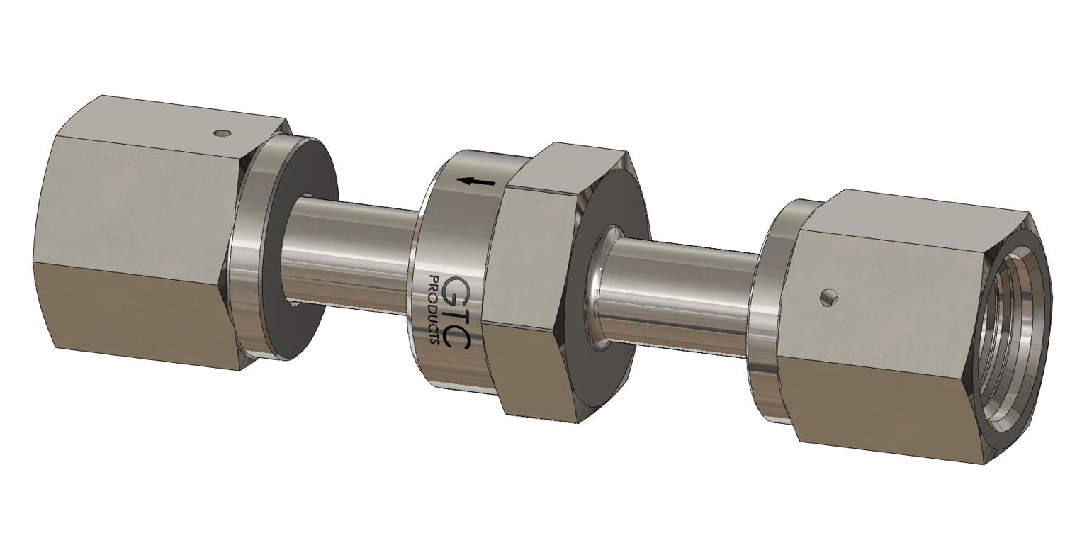 Ultra High Purity Check Valve, Female VCR® Connections, Electropolished 316L VAR SS