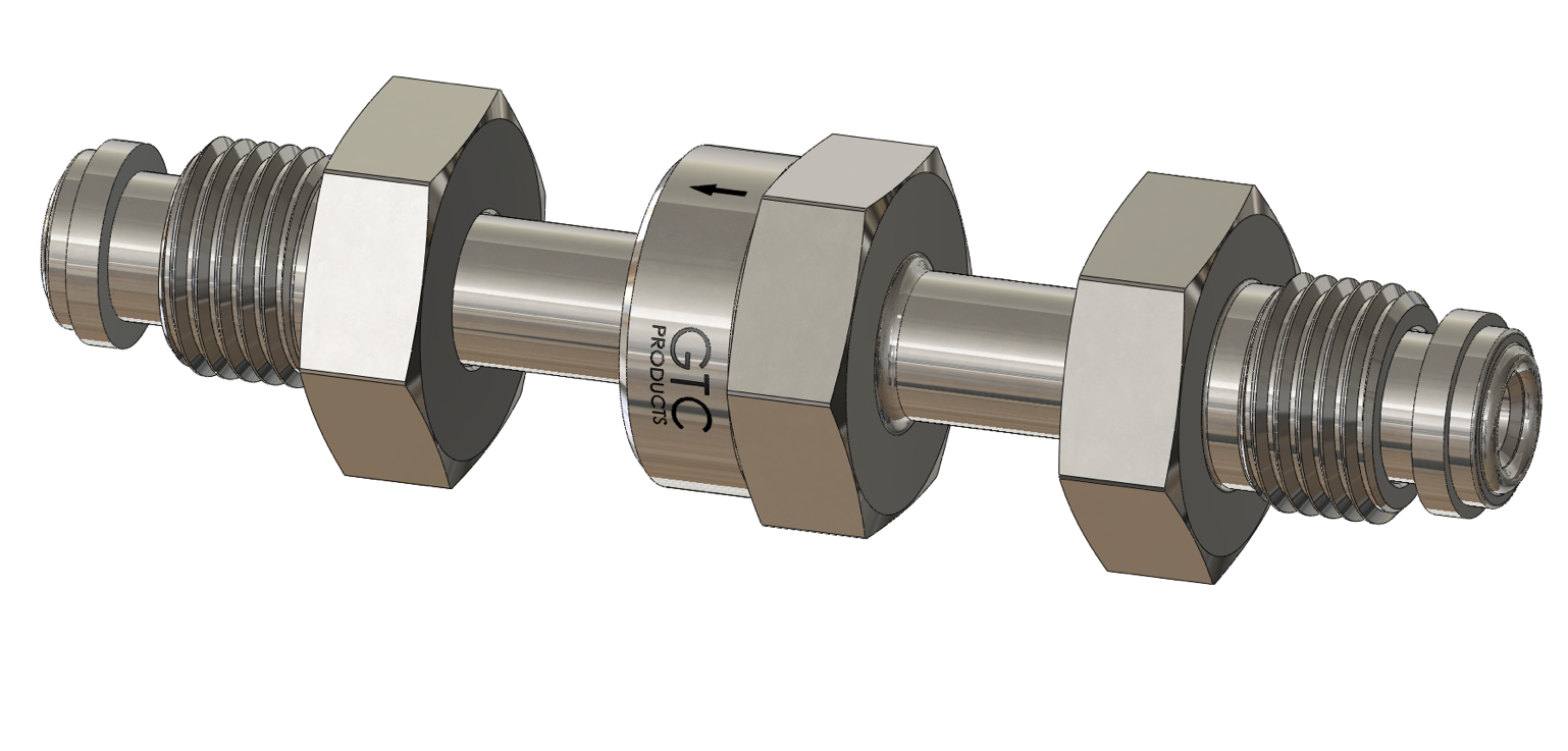 Ultra High Purity Check Valve, Swivel Male VCR® Connections, Electropolished 316L VAR SS