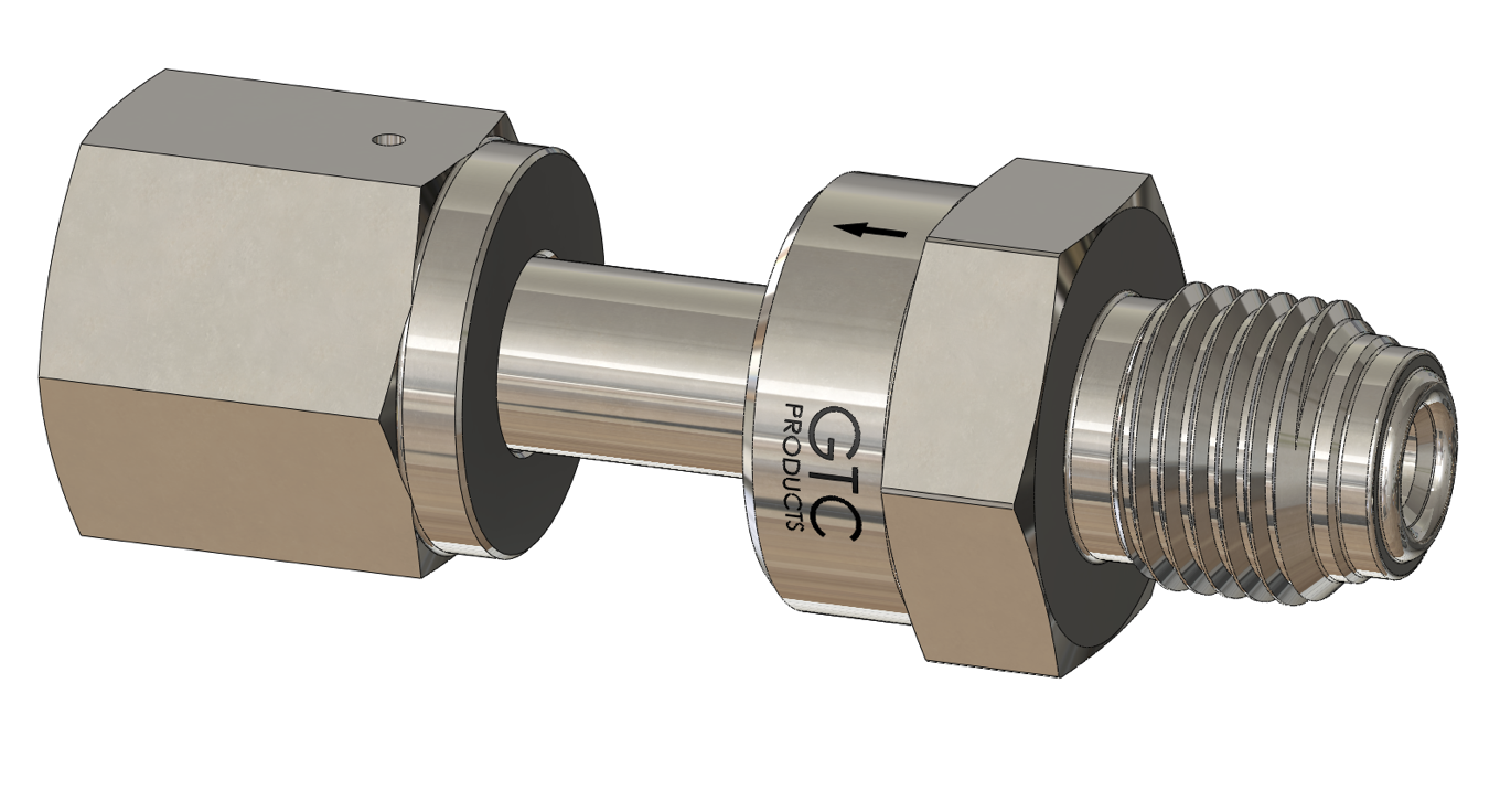 Ultra High Purity Check Valves, Male VCR to Female VCR Connections, Electropolished 316L VAR SS