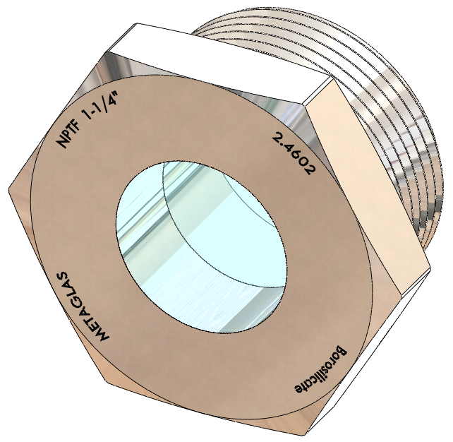 NPT-Threaded Fused Sight Glass, Borosilicate Windows