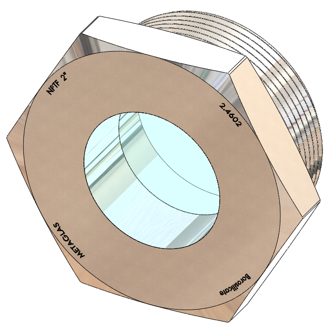 NPT-Threaded Fused Sight Glass, Borosilicate Windows