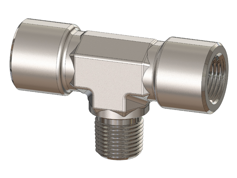 Branch Male and Run Female NPT Pipe Fitting Tee