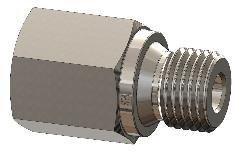 thumbnail image 2 of DYNAPEX Brass Pipe Fitting - 1/8" Female BSPP To 1/8" Male NPT Coupling Gauge Adapter 2 of 4