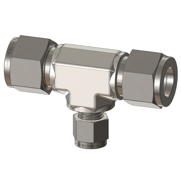 Metric Size Union Run, Tube Fitting Reducing Branch Tee