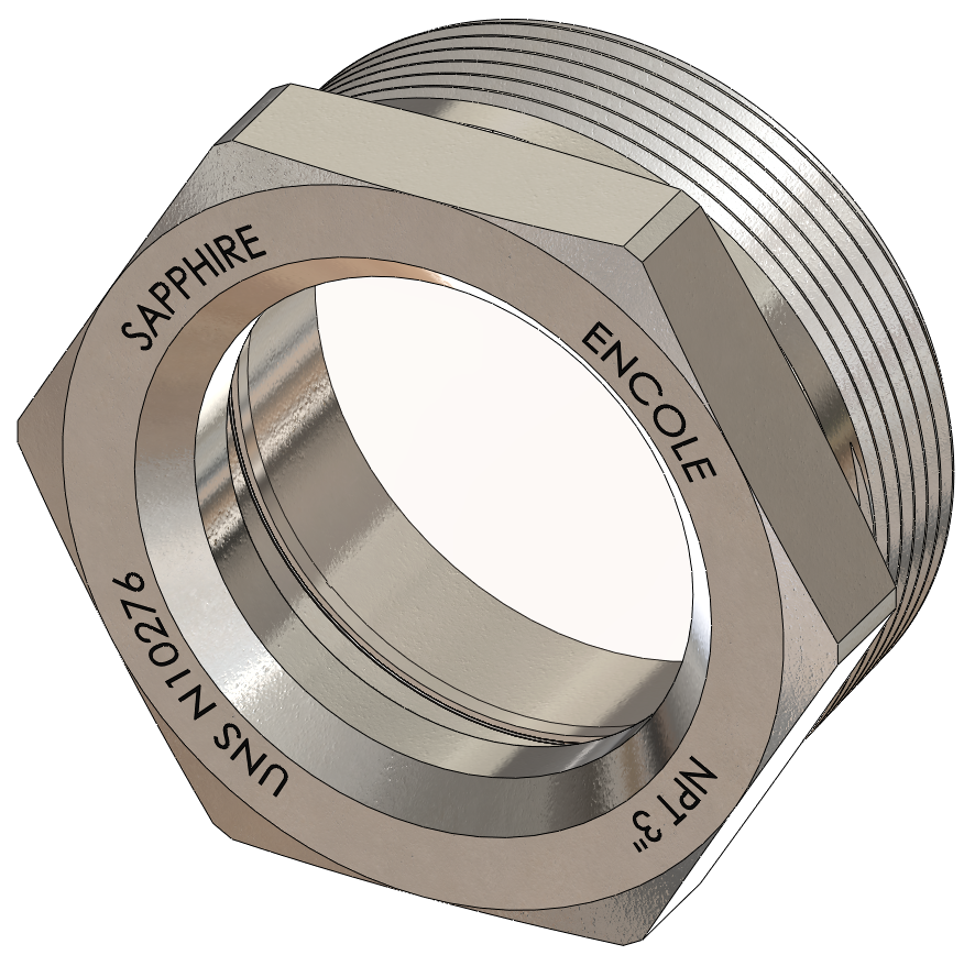 NPT-Threaded Sapphire Sight Glass for H2S Service