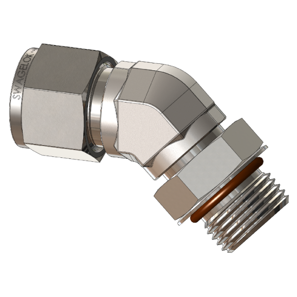 Positionable 45-Degree Tube Fitting Elbow SAE/MS Straight Thread
