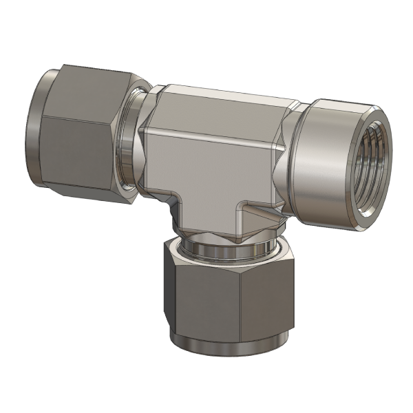 Female NPT Run, Tube Fitting Tee
